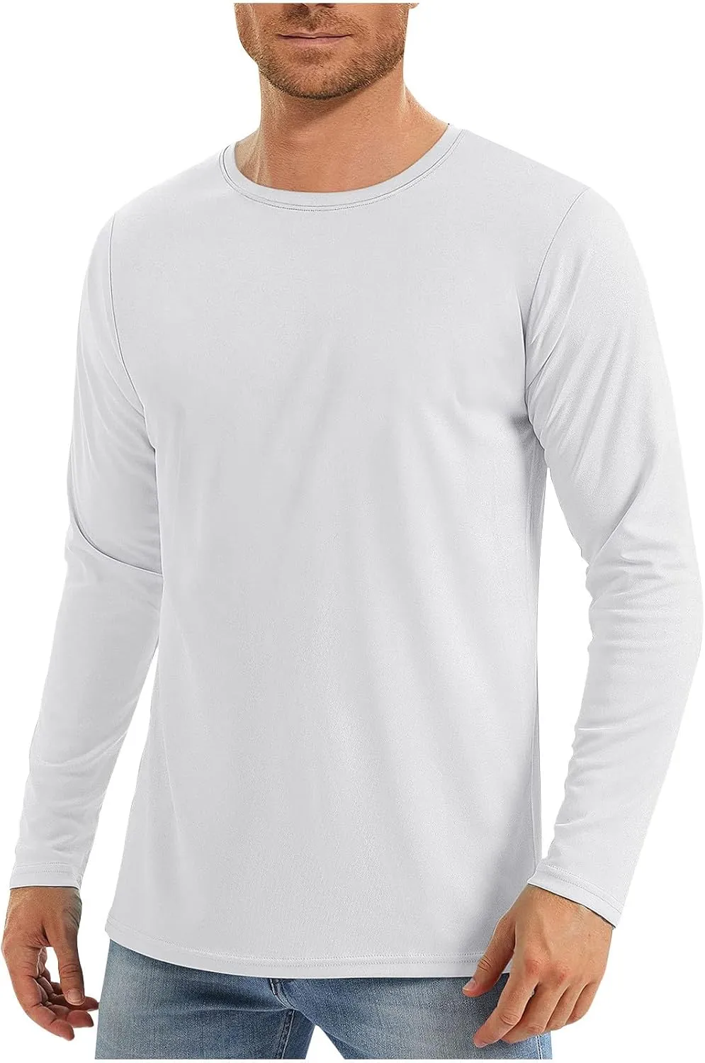 Mens UPF 50  UV Sun Protection Shirts Outdoor Long Sleeve SPF Rash Guard T-Shirt Cool Quick Dry Athletic Workout Tops