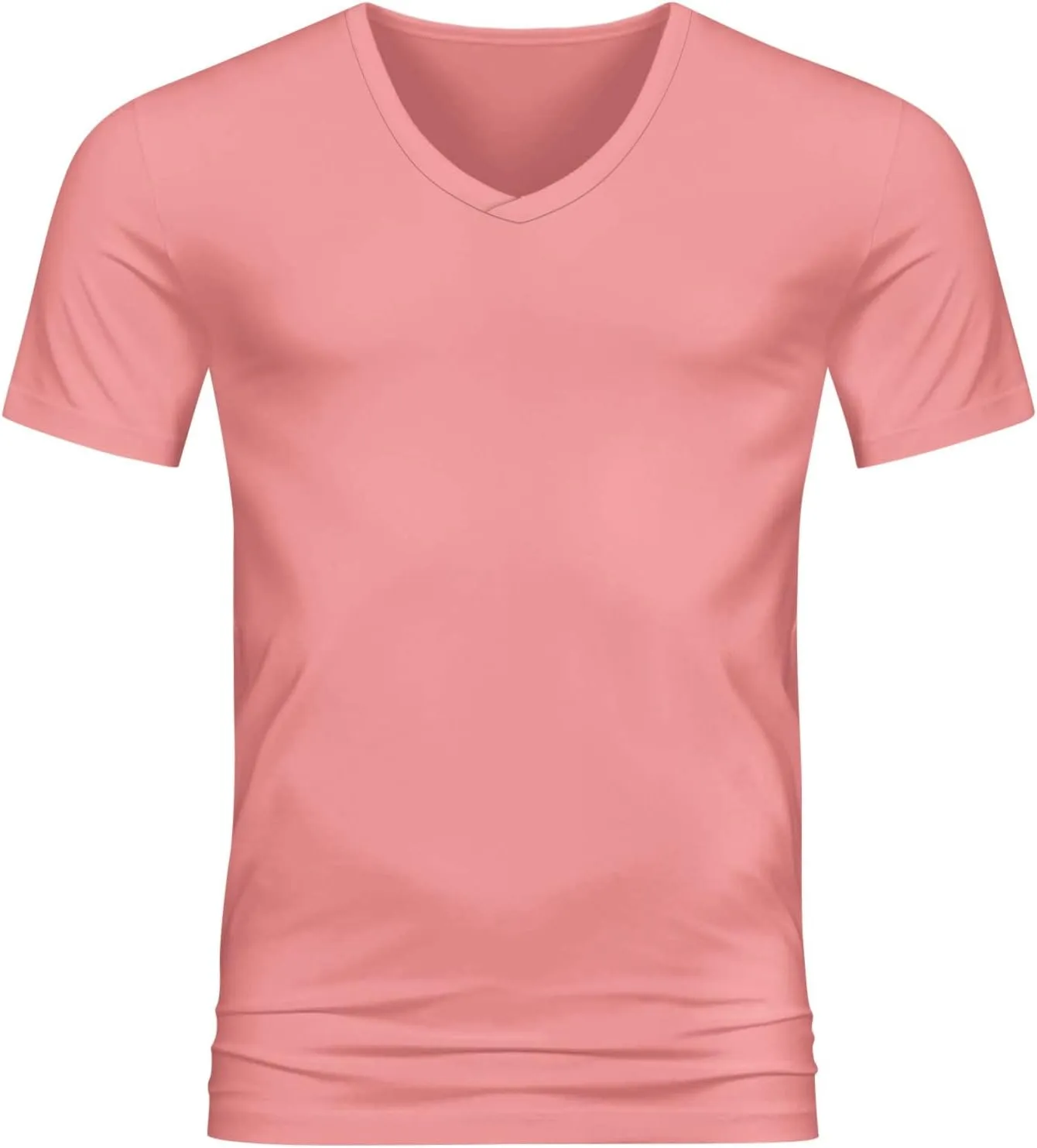 Men's Workout V Neck T Shirt Short Sleeve Breathable Stretch Athletic Training Muscle Shirt Moisture Wicking Gym Active Wear