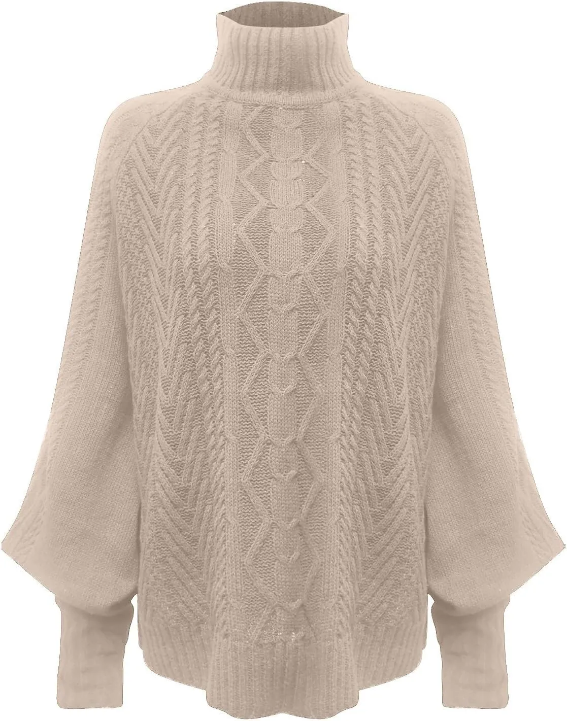 Mock Neck Sweater Women's Casual Long Sleeve Solid Color Cable Knit Fashion Ribbed Hem Fall Tops for Women
