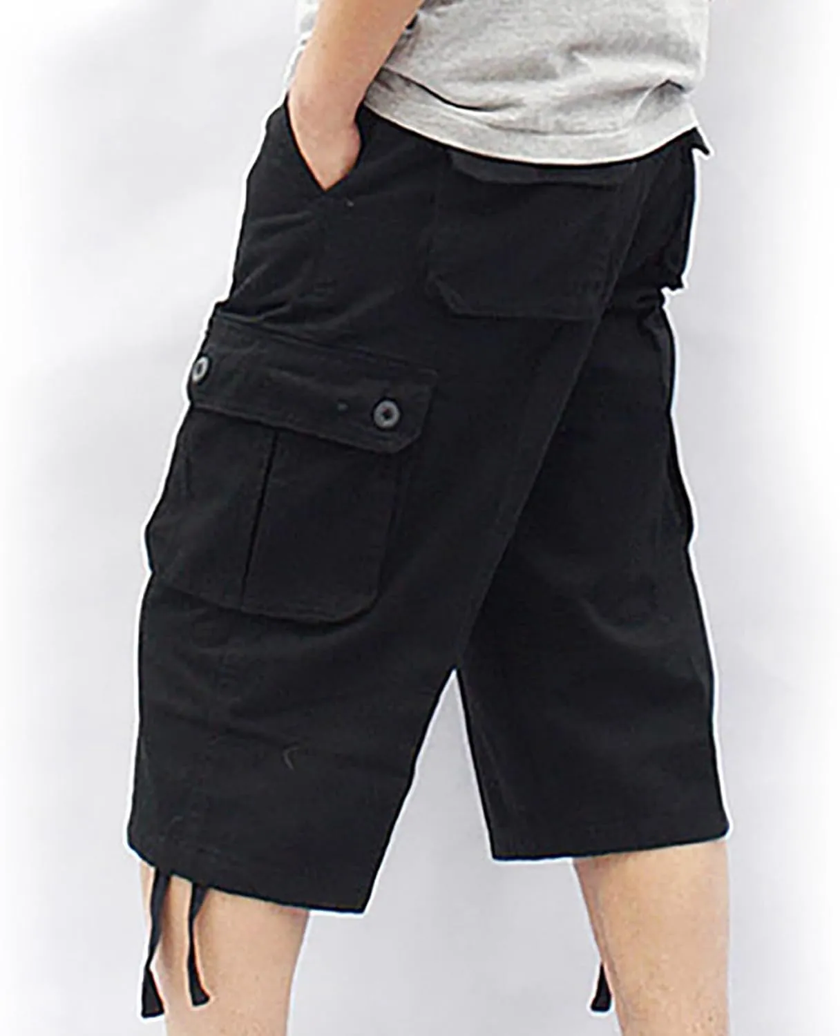 Muscularfit Mens Cargo Pants Casual Loose Cotton Multi Pockets Shorts 7 Inch Inseam Outdoor Fashion Utility Tooling Trousers