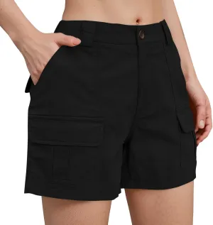 NBXNZWF Women's Cargo Shorts 2025 Summer High Waisted Hiking Shorts Outdoor Lightweight Twill Shorts with 6 Pockets