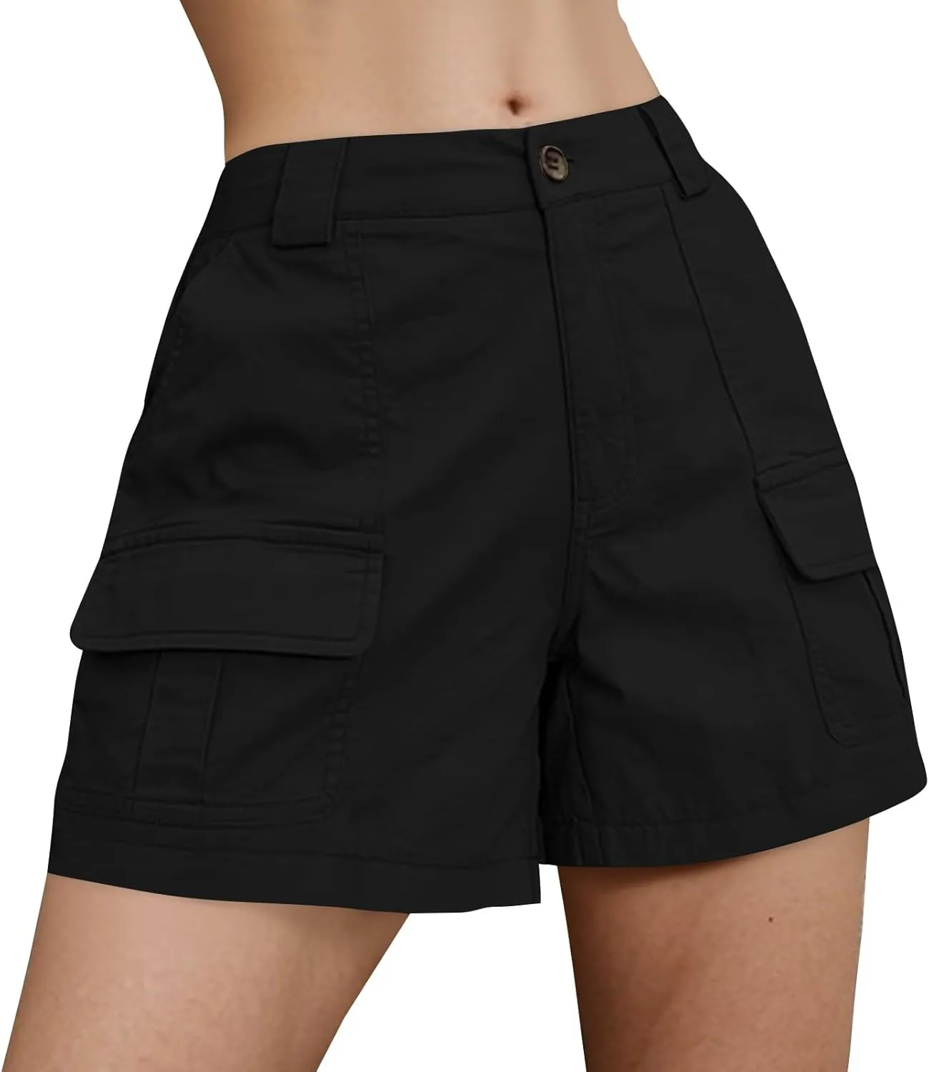 NBXNZWF Women's Cargo Shorts 2025 Summer High Waisted Hiking Shorts Outdoor Lightweight Twill Shorts with 6 Pockets