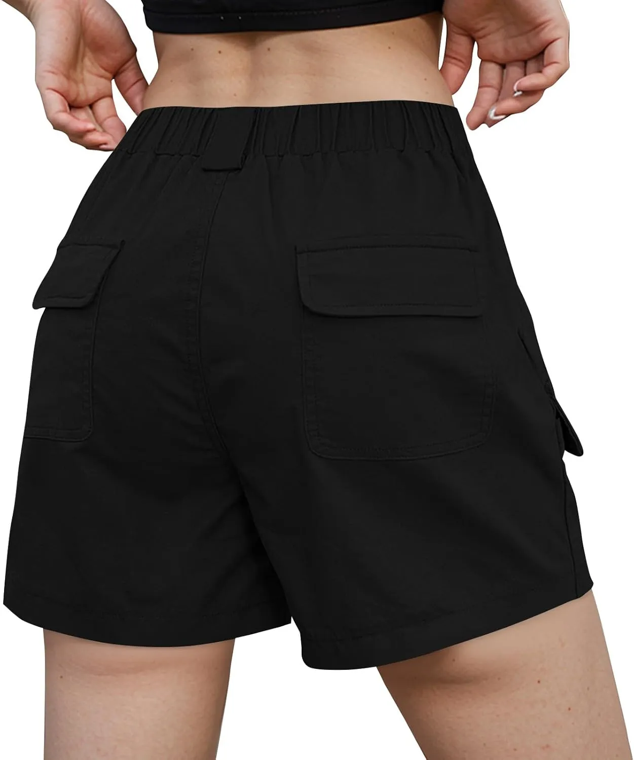 NBXNZWF Women's Cargo Shorts 2025 Summer High Waisted Hiking Shorts Outdoor Lightweight Twill Shorts with 6 Pockets