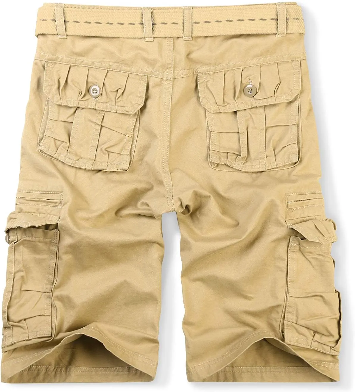 OCHENTA Cargo Shorts for Men with Zipper Pockets, Summer Mens Shorts Casual Military Outdoor Work (No Belt)