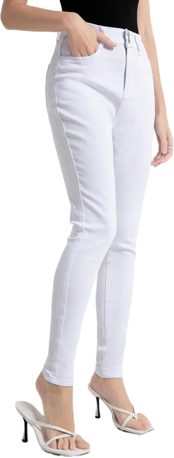 Oneniao Womens Instantly Slims Stretchy Denim Pants Stylish High Waisted Skinny Jeans Butt Lifting Jeggings with Pockets