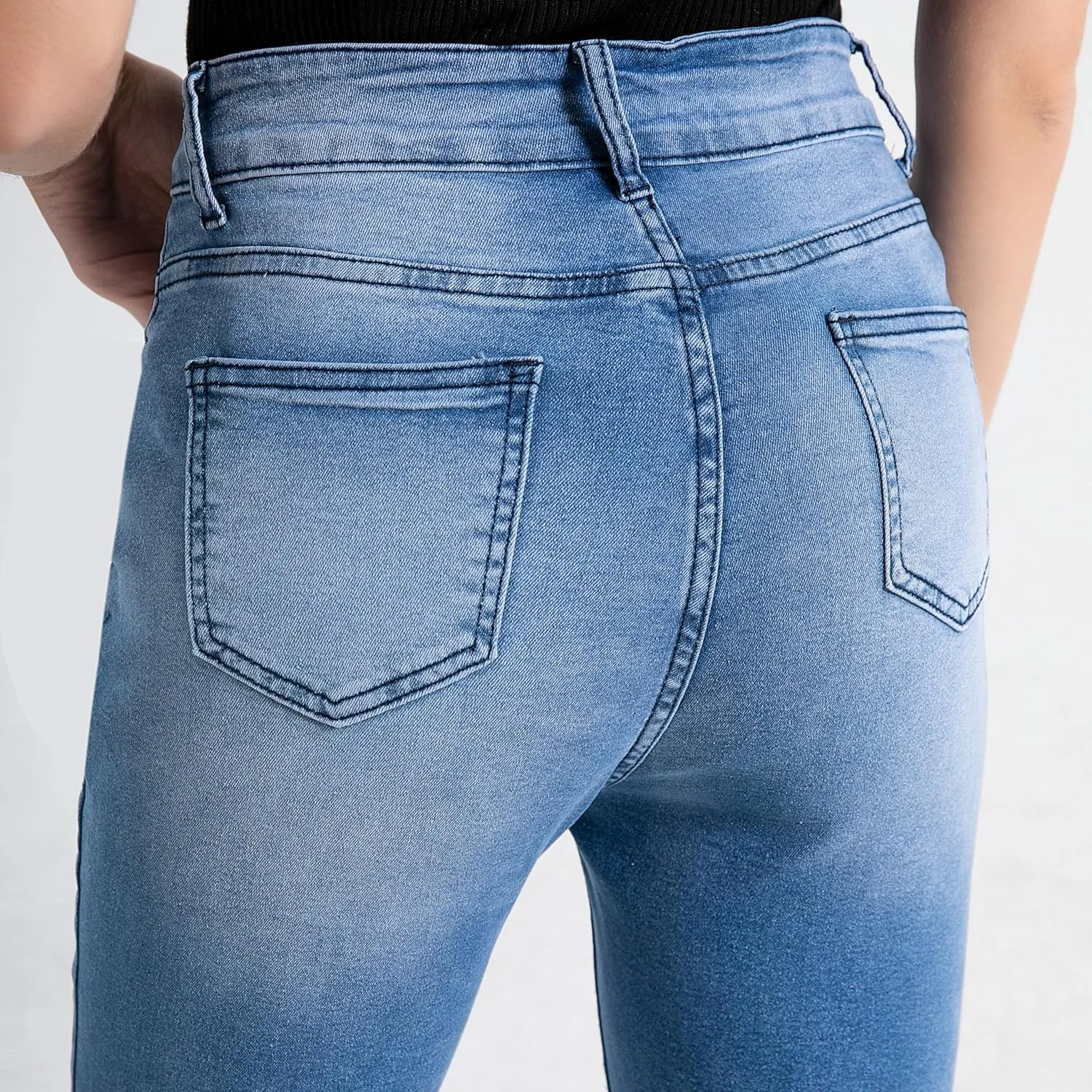 Oneniao Womens Instantly Slims Stretchy Denim Pants Stylish High Waisted Skinny Jeans Butt Lifting Jeggings with Pockets