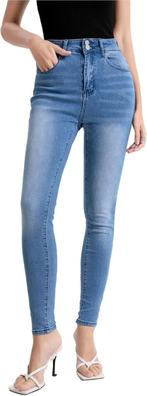 Oneniao Womens Instantly Slims Stretchy Denim Pants Stylish High Waisted Skinny Jeans Butt Lifting Jeggings with Pockets
