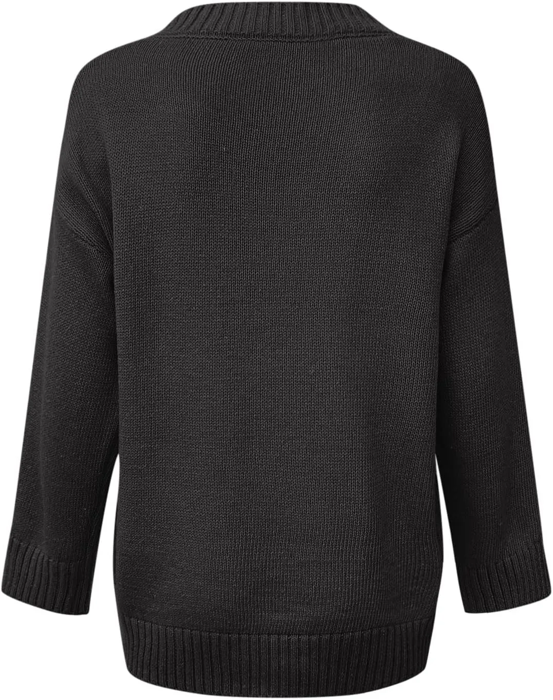 Oversized Sweater for Women Sexy Deep V Neck Cable Knit Sweaters Long Sleeve Loose Jumper Tunic Pullover Tops
