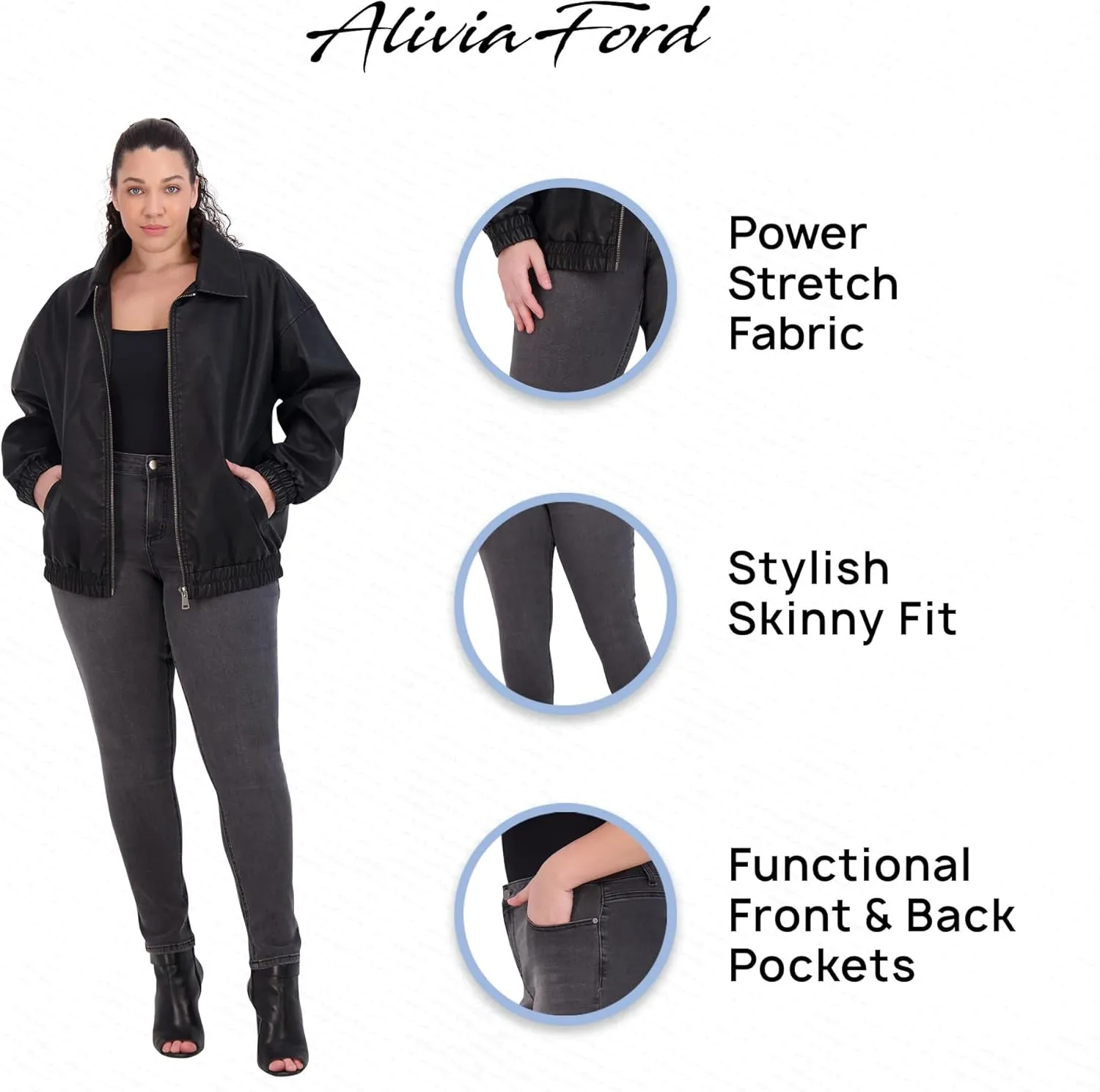 Plus Size Jeans for Women – High Waisted Skinny Jeans for Women – 29”