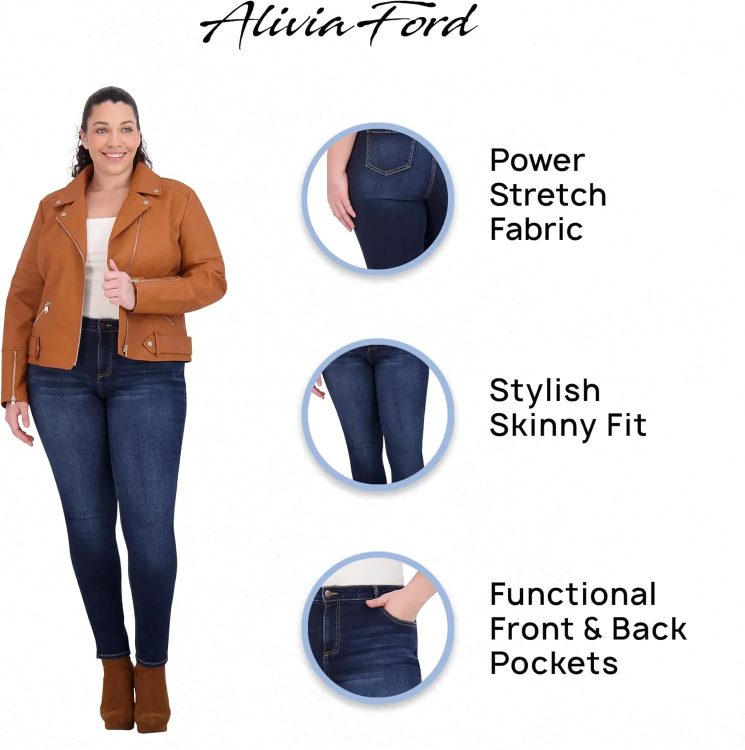 Plus Size Jeans for Women – High Waisted Skinny Jeans for Women – 29”