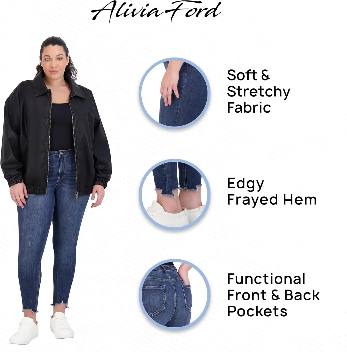 Plus Size Jeans for Women – High Waisted Skinny Jeans for Women – 29”