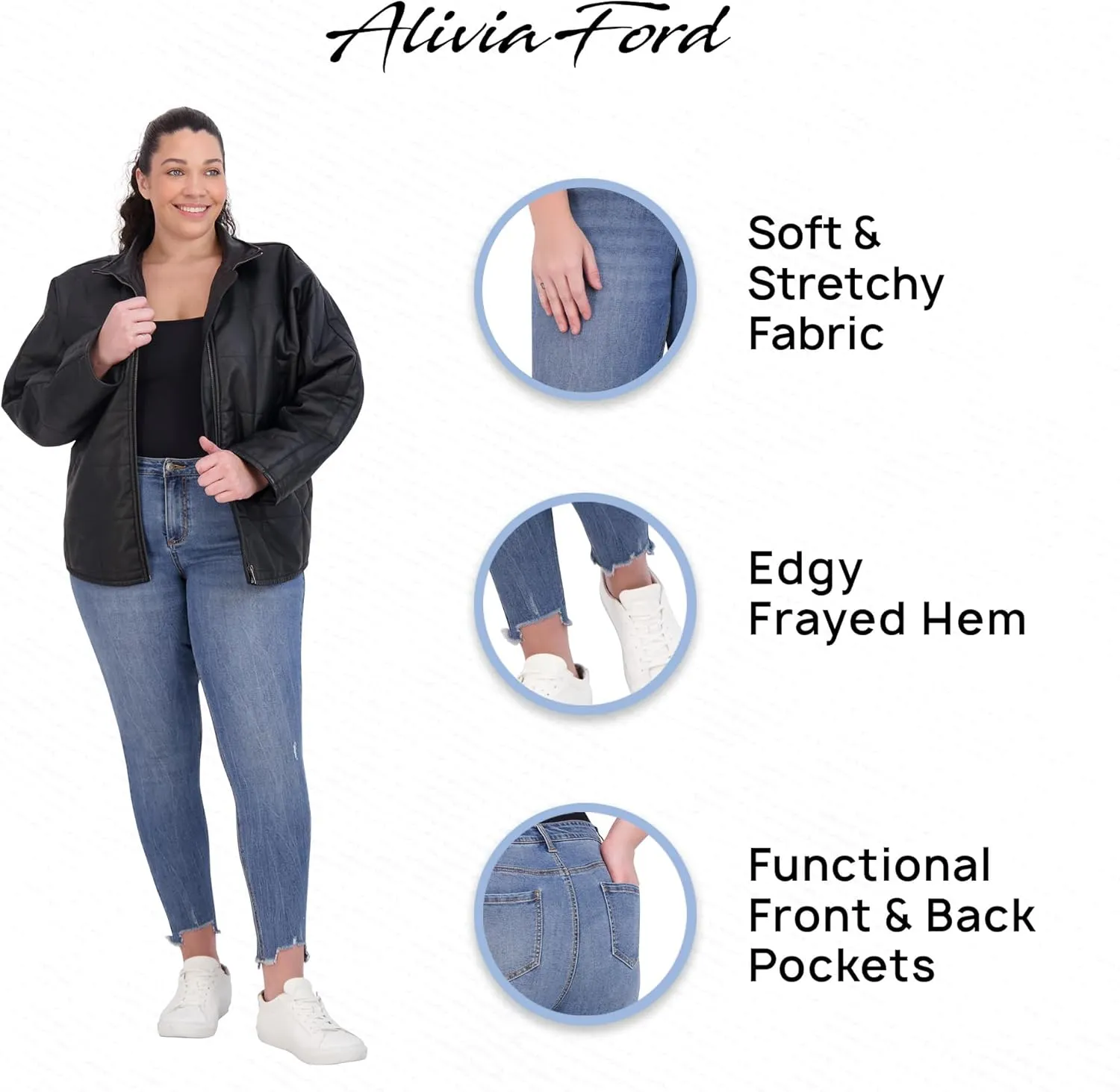Plus Size Jeans for Women – High Waisted Skinny Jeans for Women – 29”