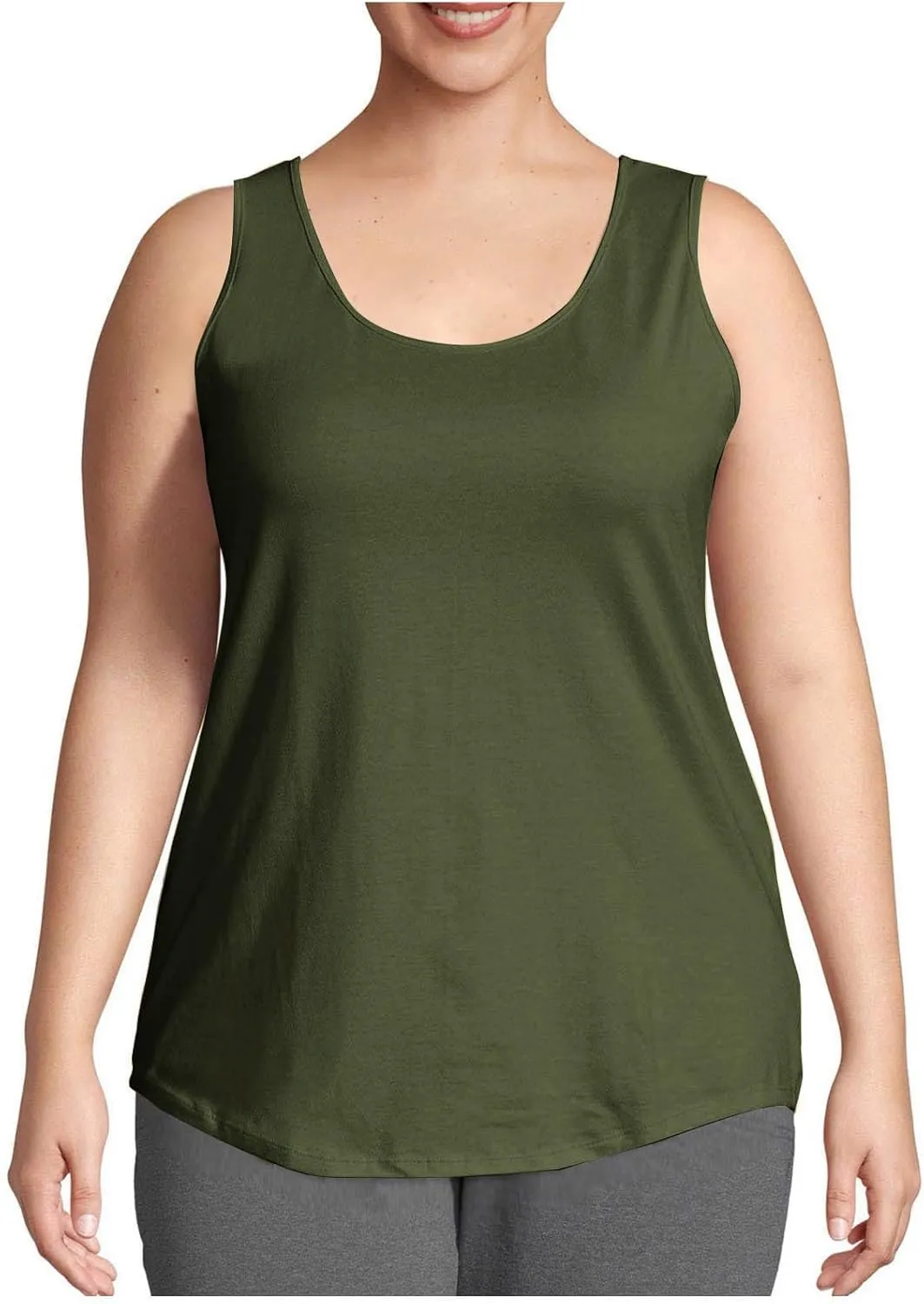 Plus Size Tops for Women Loose Fit Tank Top Summer Casual Scoop Neck Trendy Sleeveless Shirts Fashion Flowy Blouse