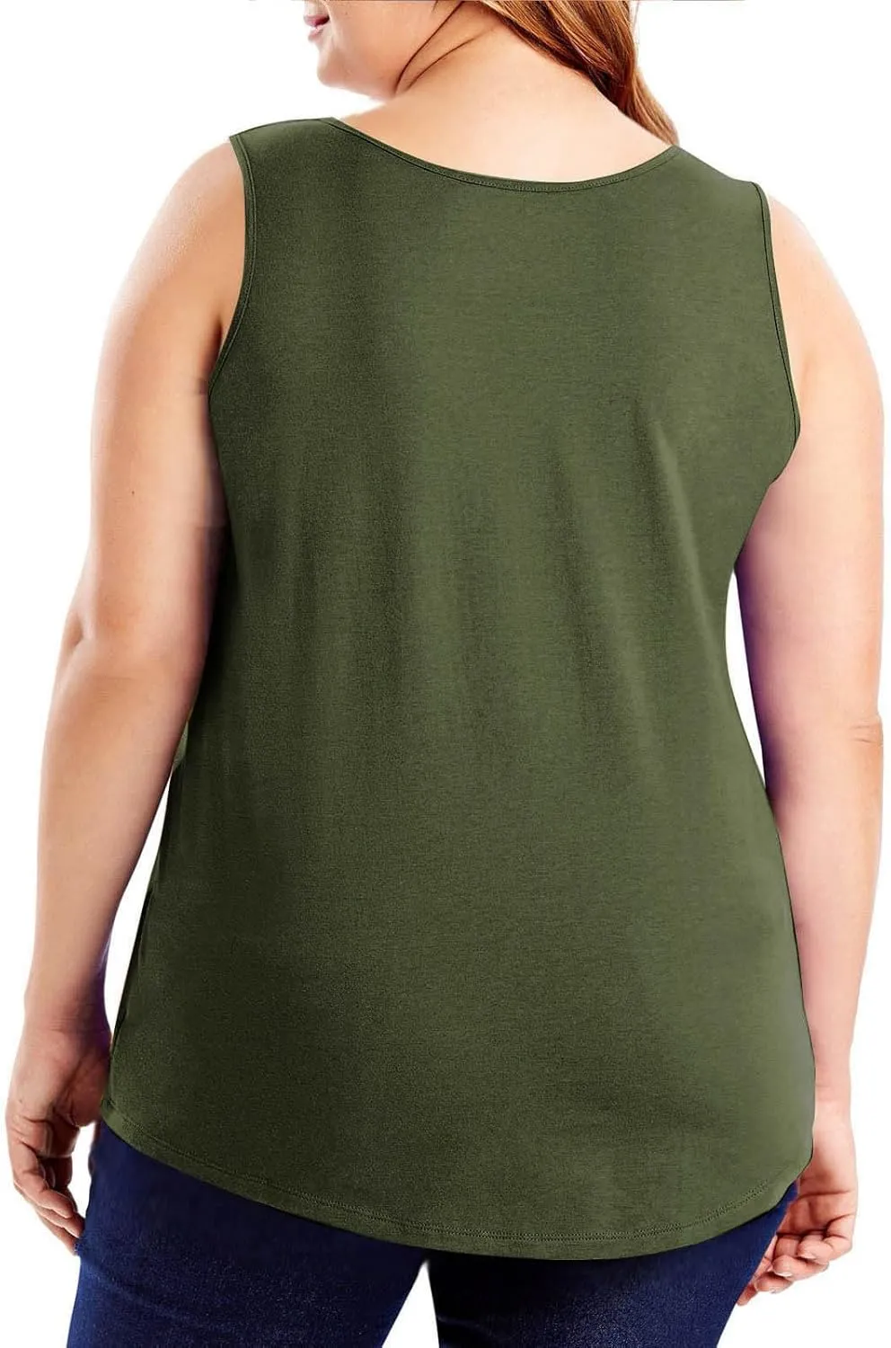 Plus Size Tops for Women Loose Fit Tank Top Summer Casual Scoop Neck Trendy Sleeveless Shirts Fashion Flowy Blouse