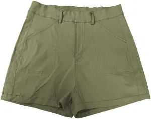 Pull On Shorts Women Elastic Waist Stretchy Casual Summer Athletic Denim Bermuda Shorts High Waisted Chino Shorts