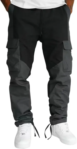 Relaxed Fit Fleece Cargo Sweatpants for Men Oversized Causal Athletic Jogger Pants Outdoor Military Army Cargo Pants