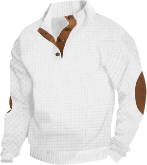 RTTUIOP Sweatshirts For Men Long Sleeve Button Down Shirts Casual Vintage Henley V-Neck Top Fleece Pullover Western Wear