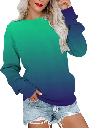 SHAOBGE Womens Fall Crewneck Sweatshirt Light Weight Casual Long Sleeve Oversized Sweatshirt Cute Pullover Fit Hoodies Tops