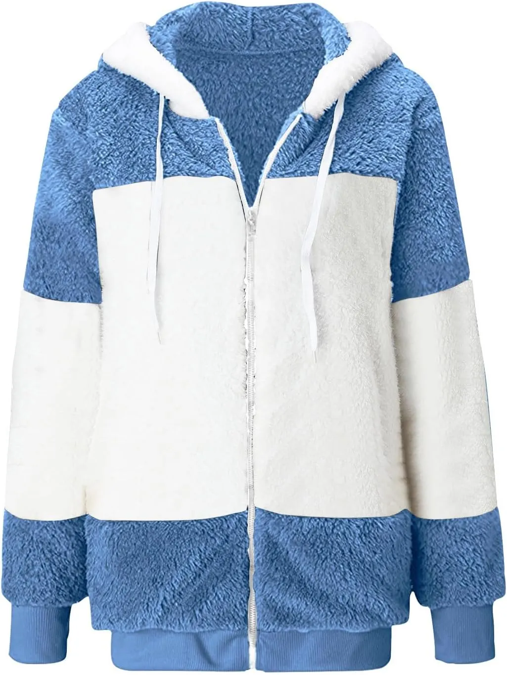 Sherpa Lined Jacket Women 2023 Fashion Casual Long Sleeve Color Block Zip Up Hoodies Fall Winter Sweatshirts Jackets