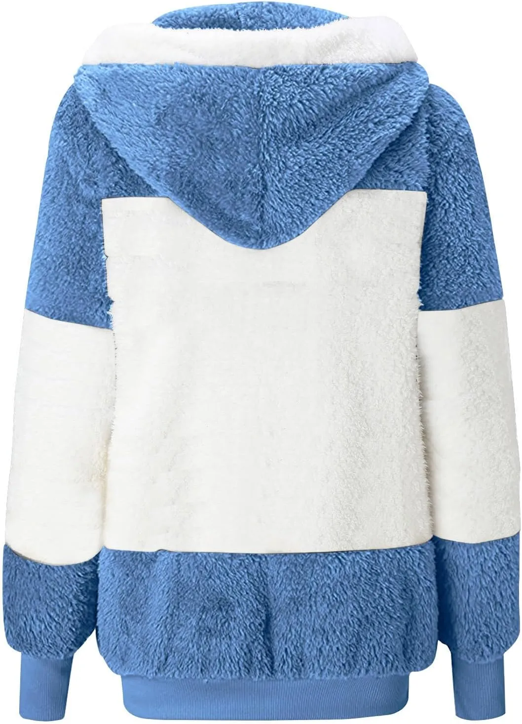 Sherpa Lined Jacket Women 2023 Fashion Casual Long Sleeve Color Block Zip Up Hoodies Fall Winter Sweatshirts Jackets