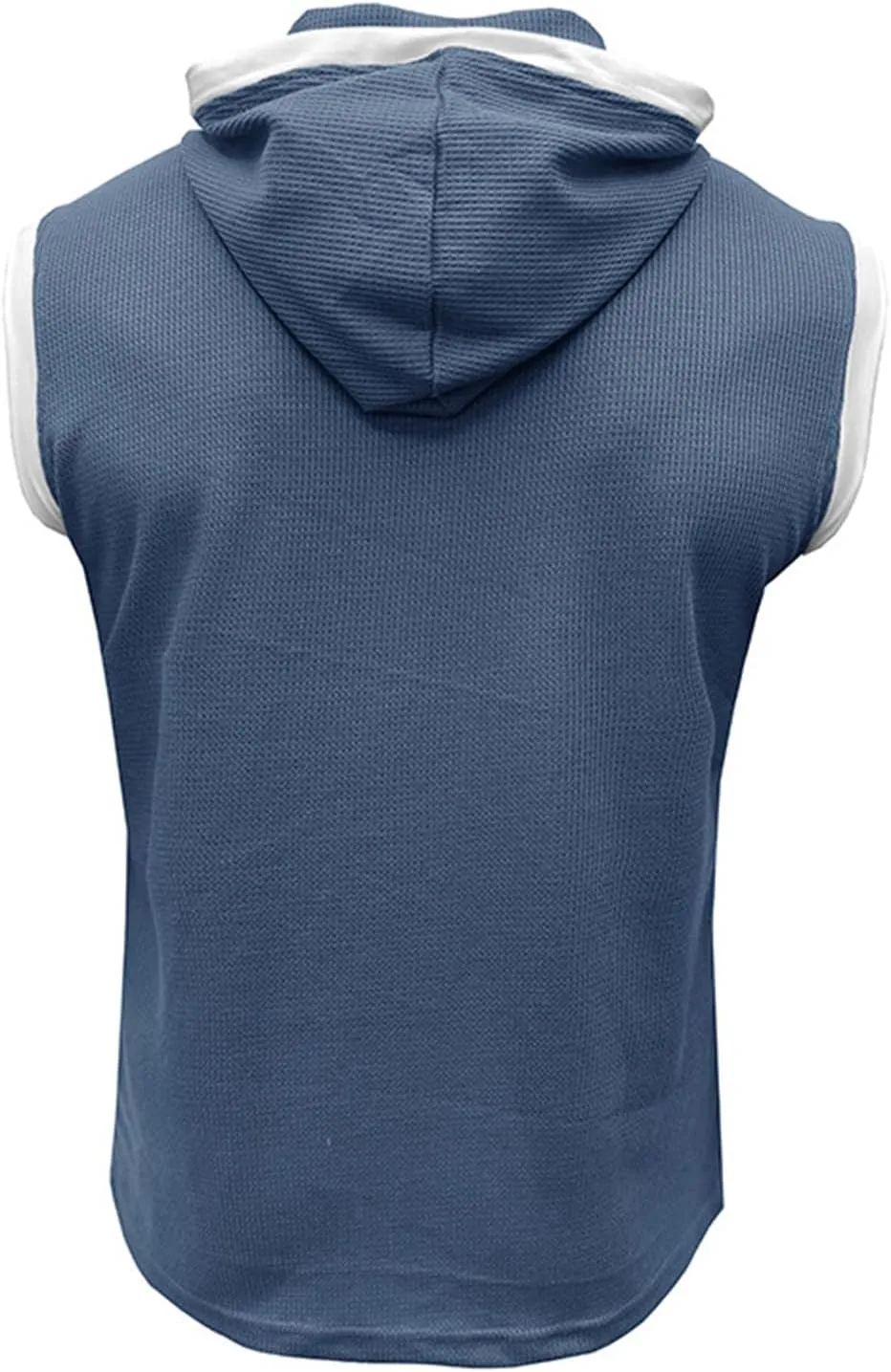 Sleeveless Hoodies for Men Gym Workout Muscle Fit T Shirts Waffle Knit Drawstring Pullover Tops Casual Training Hoodie