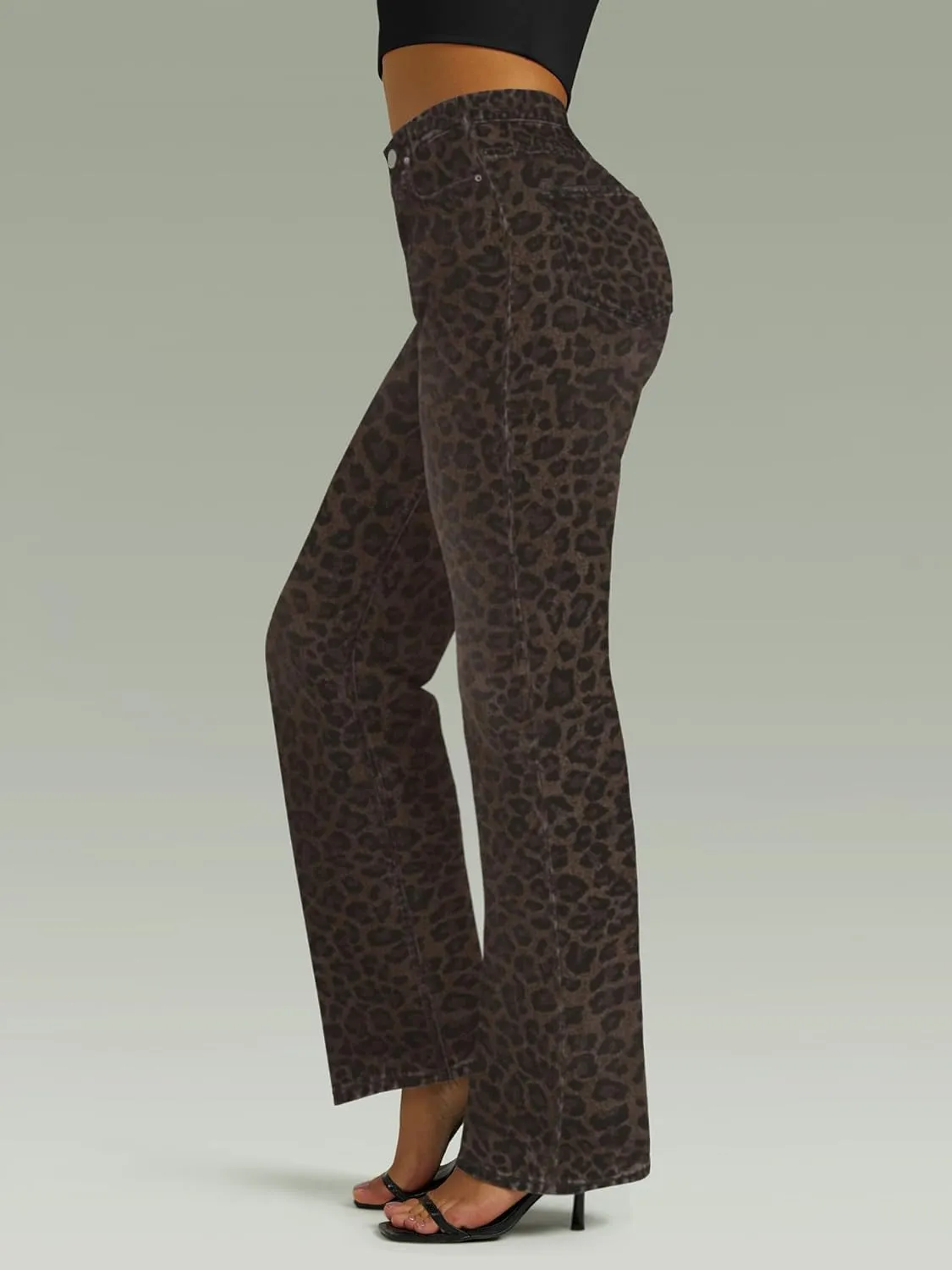 Straight Leg Jeans for Women,High Waisted Wide Leg Loose Microelastic Boyfried Denim Pants