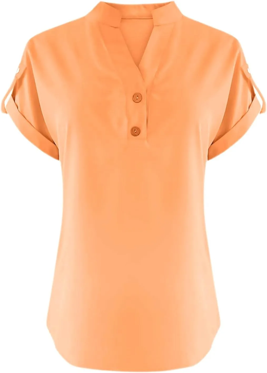 Summer Linen Tops for Women Trendy 2025 Dressy Short Sleeve V Neck Button Down Shirts Loose Tunic Shirt Blouses