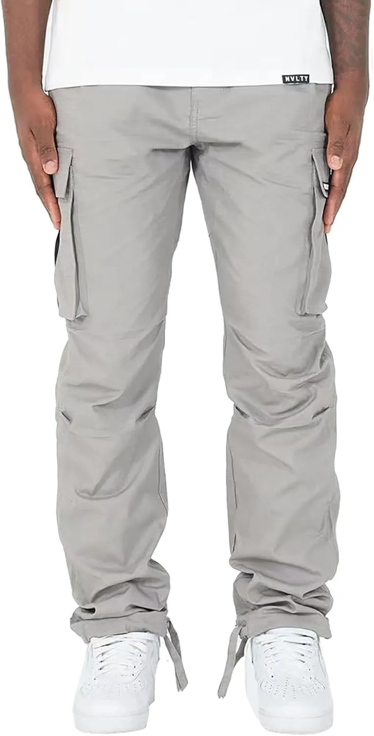 SUWBMHWE Mens Fashion Cargo Pants Multi Pocket Athletic Pants Casual Outdoor Trousers with Drawstring Loose Work Pants