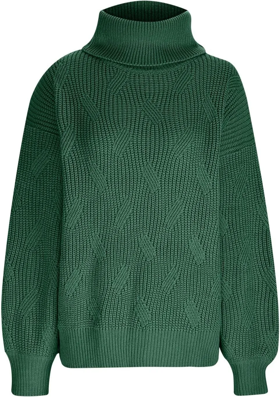 Sweaters for Women Oversized Long Sleeve Turtleneck Pullovers Comfortable Casual Cable Knit Sweaters