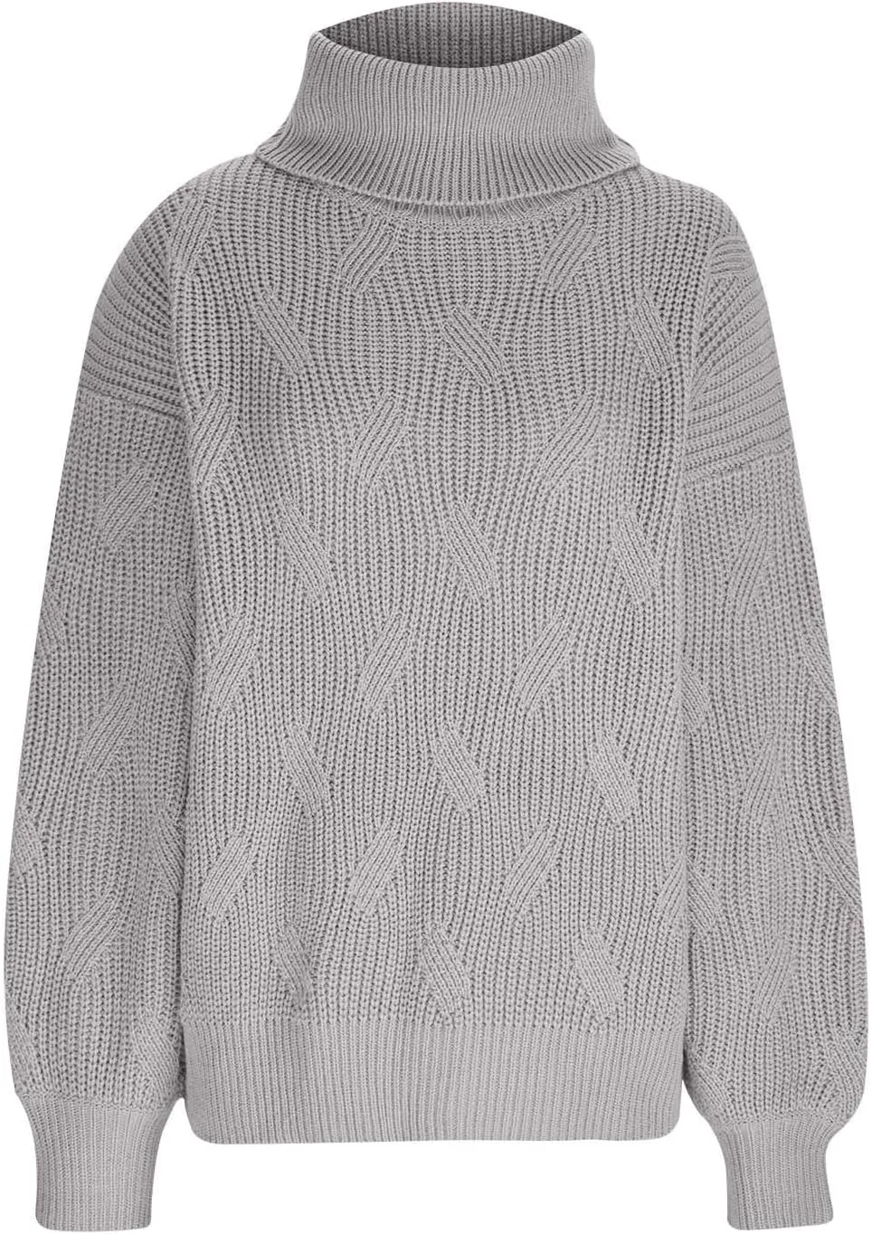 Sweaters for Women Oversized Long Sleeve Turtleneck Pullovers Comfortable Casual Cable Knit Sweaters