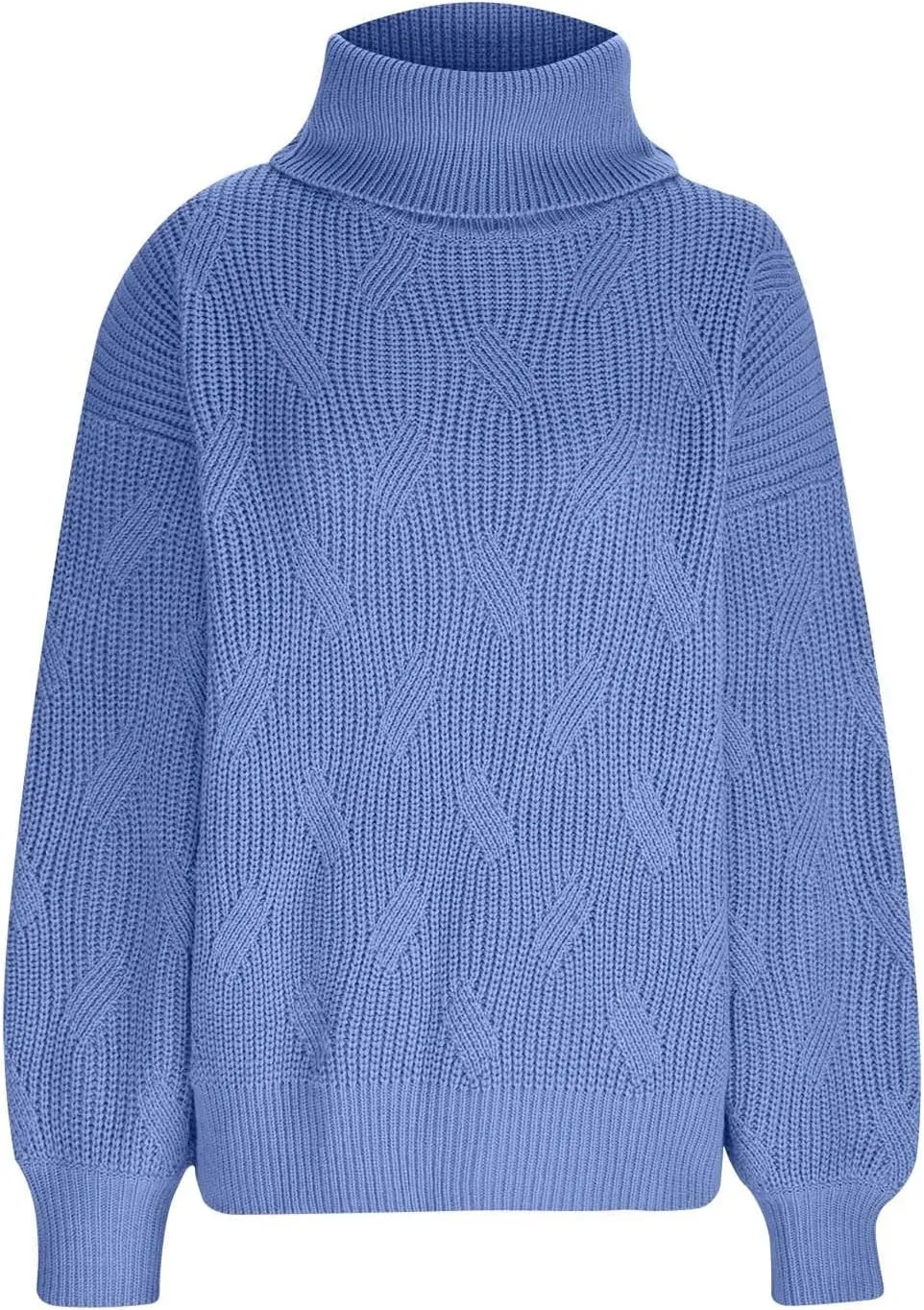 Sweaters for Women Oversized Long Sleeve Turtleneck Pullovers Comfortable Casual Cable Knit Sweaters