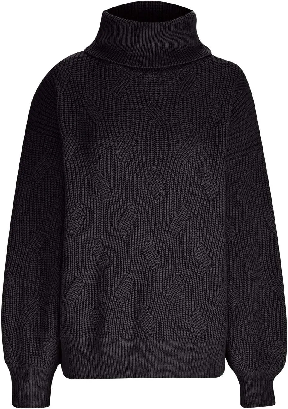 Sweaters for Women Oversized Long Sleeve Turtleneck Pullovers Comfortable Casual Cable Knit Sweaters