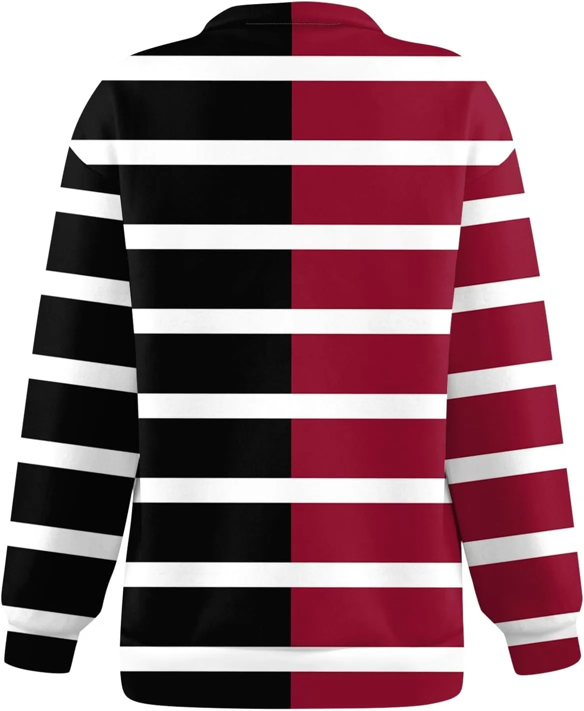 Sweatshirt For Women Trendy Striped Sweatshirt Oversized Long Sleeve Shirts Workout Half Zip Pullover Tops