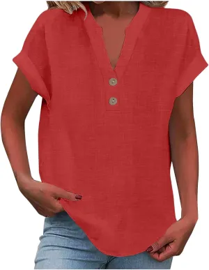 T Shirts for Women Fashion Sexy V Neck Tops Trendy Casual Short Sleeve Solid Tees Ladies Summer Loose Comfy Blouses