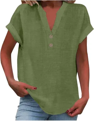 T Shirts for Women Fashion Sexy V Neck Tops Trendy Casual Short Sleeve Solid Tees Ladies Summer Loose Comfy Blouses