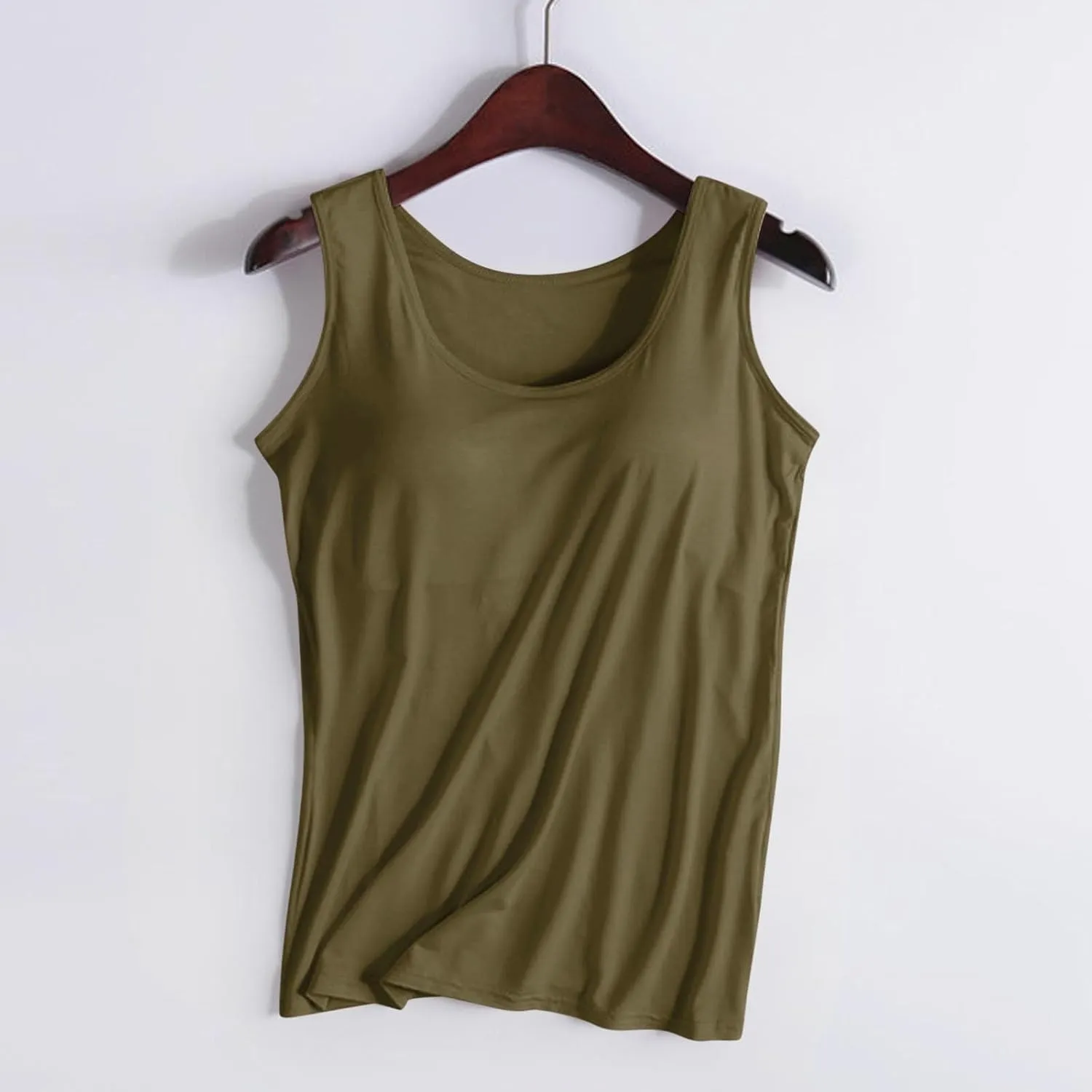 Tank Tops with Built in Bras for Women Sports Cute Cami Workout Plus Size Camisoles Spaghetti Strap Under Clothes