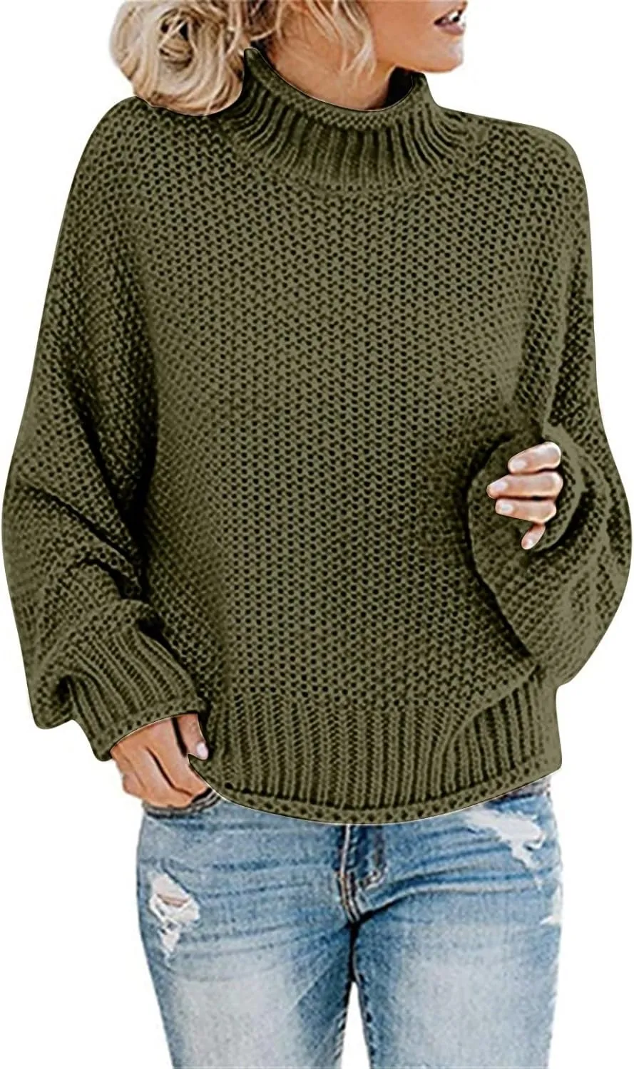 Todays Daily Deals Winter Sweaters for Women 2023 Trendy Plus Size Turtleneck Cozy Sweater Oversized Dressy Casual Chunky Knitted Pullover Long Sleeve Spring 2024 Tops Sweatshirt