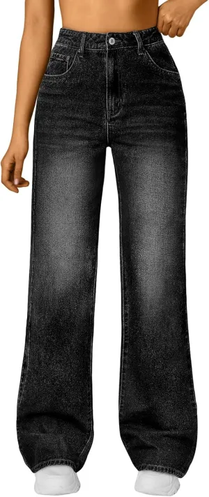 Trendy Queen Jeans for Women Wide Straight Leg High Waisted Stretchy Baggy Jeans Fashion Loose Denim Pants Summer 2025