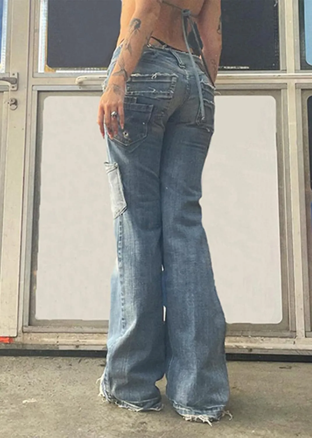 TSMNZMU Womens Low Waist Baggy Jeans Star Print Y2K Streetwear Denim Pants E-Girl 90s Cute Flare Wide Leg Boyfriend Jeans