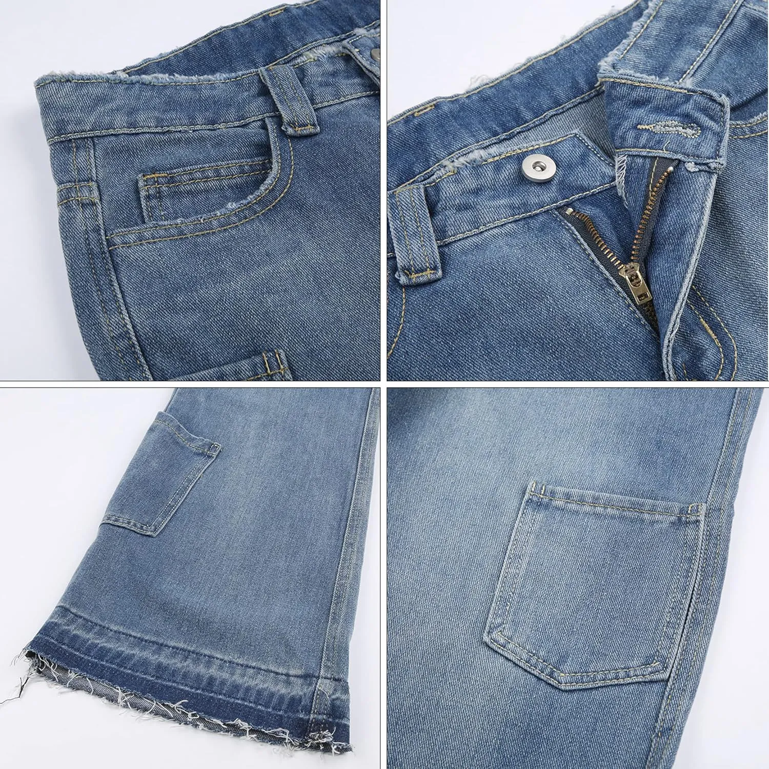 TSMNZMU Womens Low Waist Baggy Jeans Star Print Y2K Streetwear Denim Pants E-Girl 90s Cute Flare Wide Leg Boyfriend Jeans