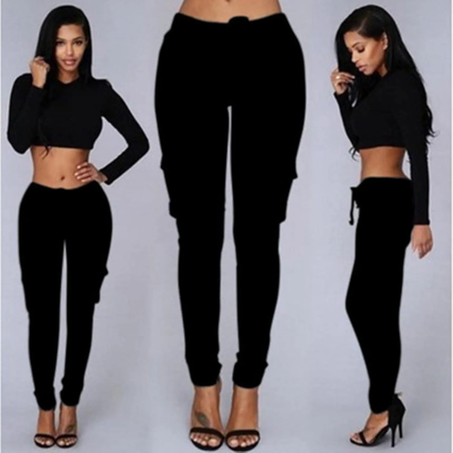 tuduoms Womens Cigarette Cargo Pants Stretchy Skinnys High Rise Skinny Butt Lifting Stretch Jogger Slimming Tactical Pants
