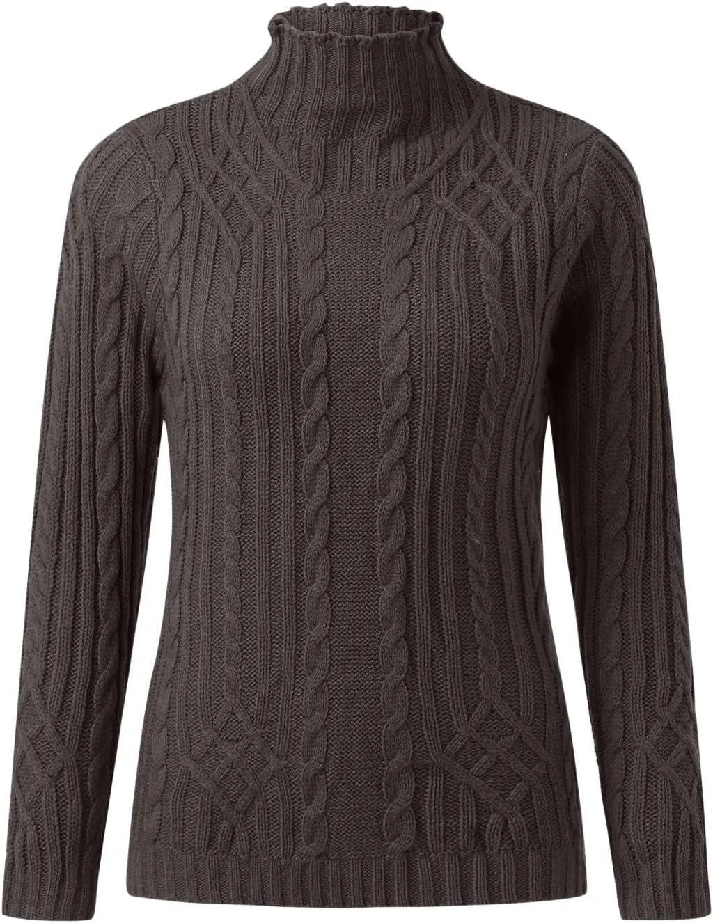Turtleneck Sweater Women Cozy Cable Knit Sweaters Plus Size Tunic Pullover Jumper Tops