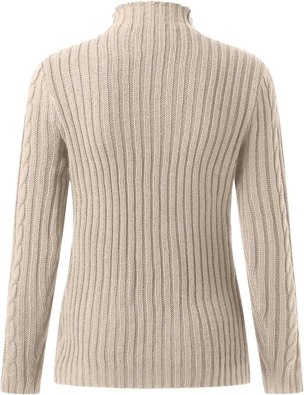 Turtleneck Sweater Women Cozy Cable Knit Sweaters Plus Size Tunic Pullover Jumper Tops