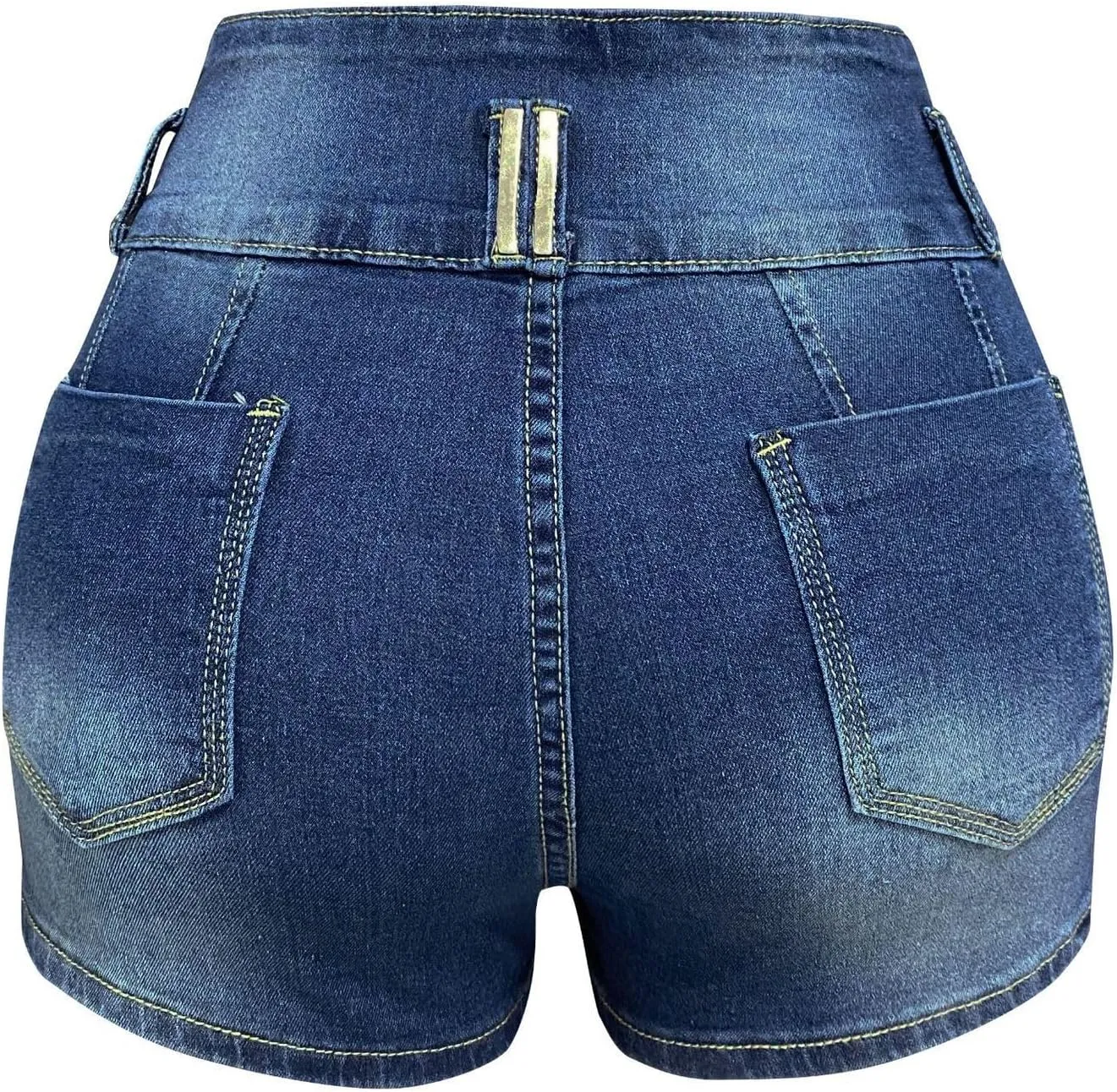 utcoco Women's Stretchy High Waisted Jean Shorts Y2k Trendy Button-Fly Slim Fit Denim Shorts