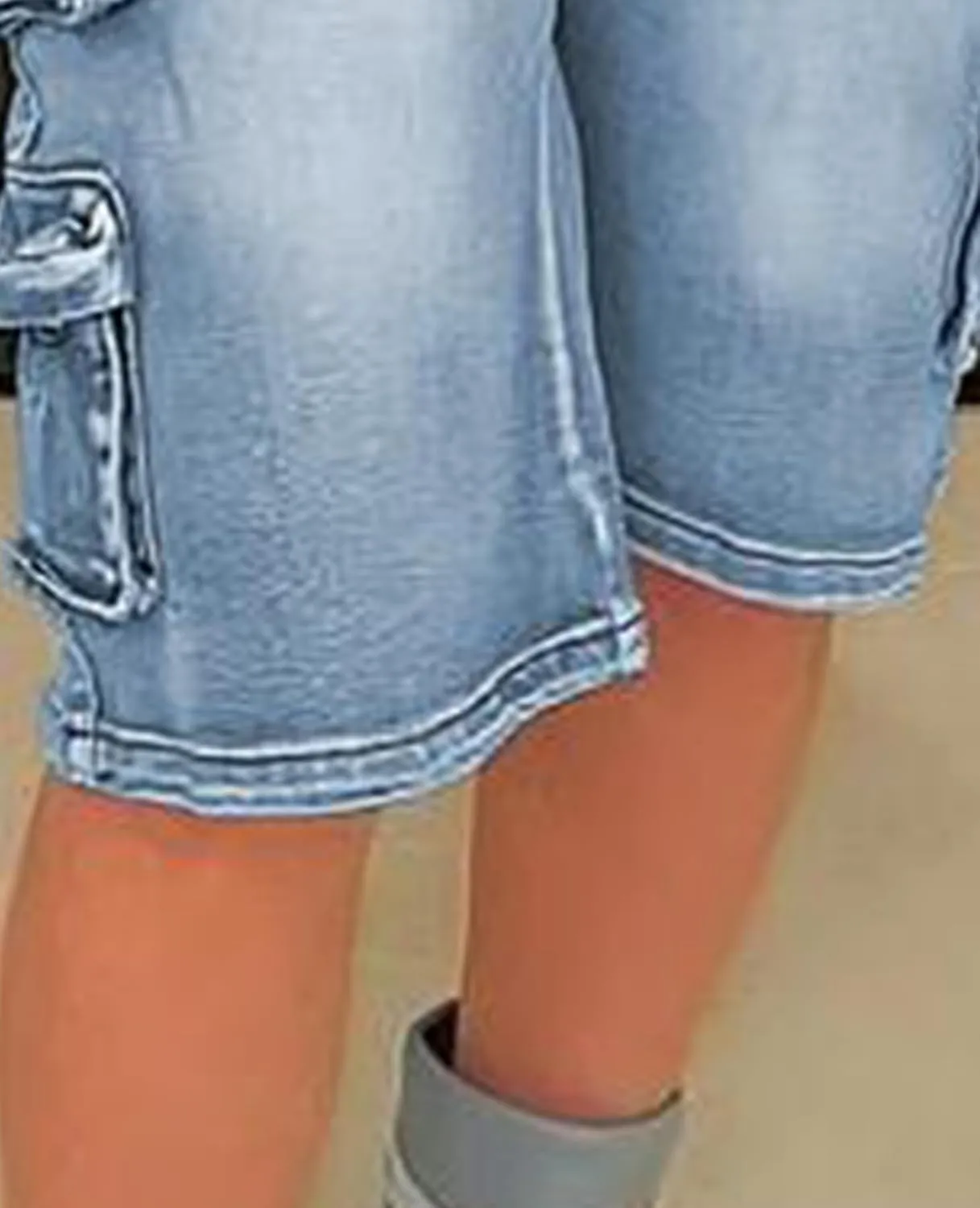 Voghtic Womens Jean Shorts Cargo High Waisted Stretchy Distressed Denim Bermuda Shorts with Pockets