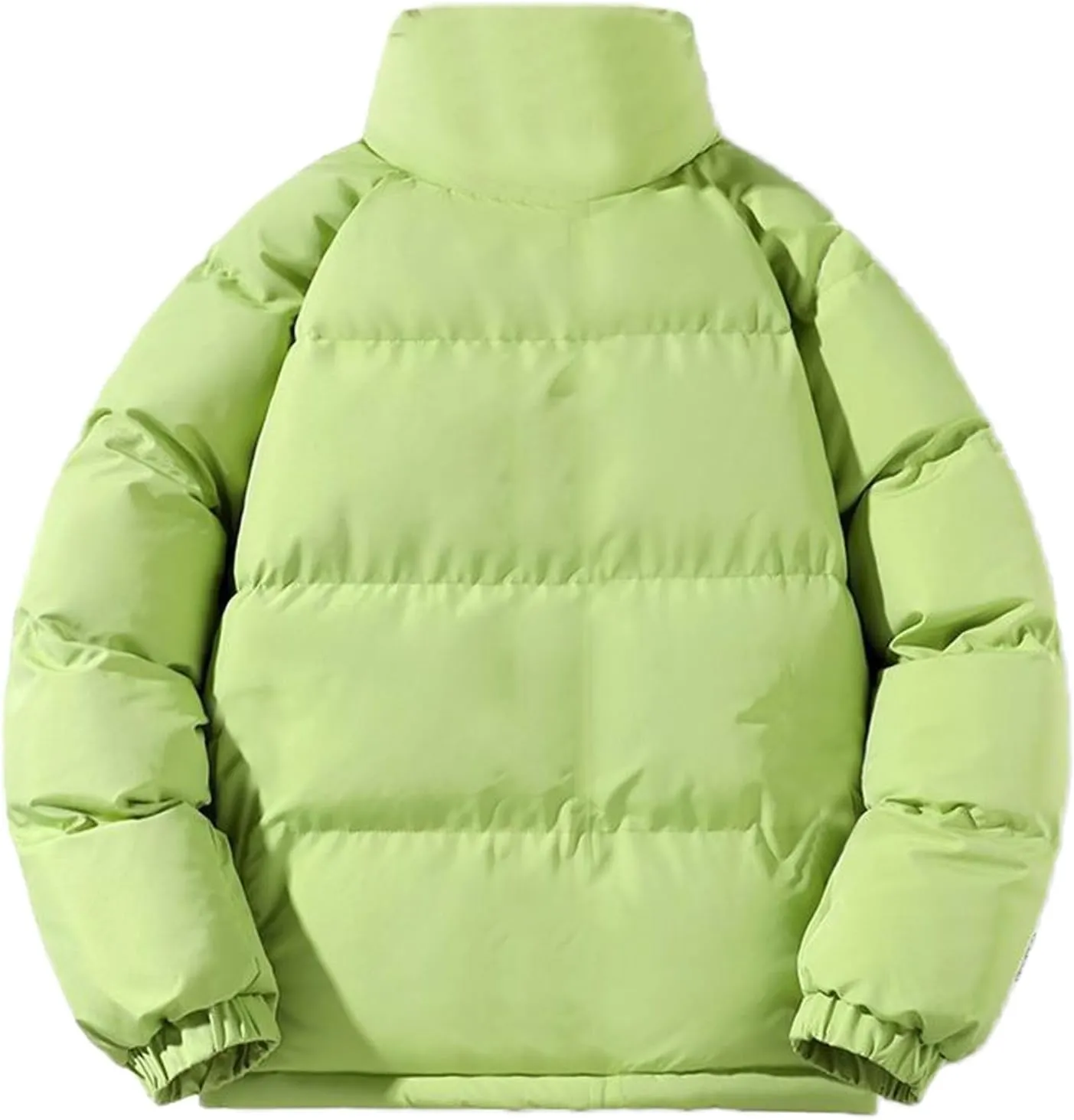 WENKOMG1 Down Jacket for Men Long Sleeve Winter Fall Lightweight Sherpa Lined Outerwear Zip Up Insulated Puffer Jacket