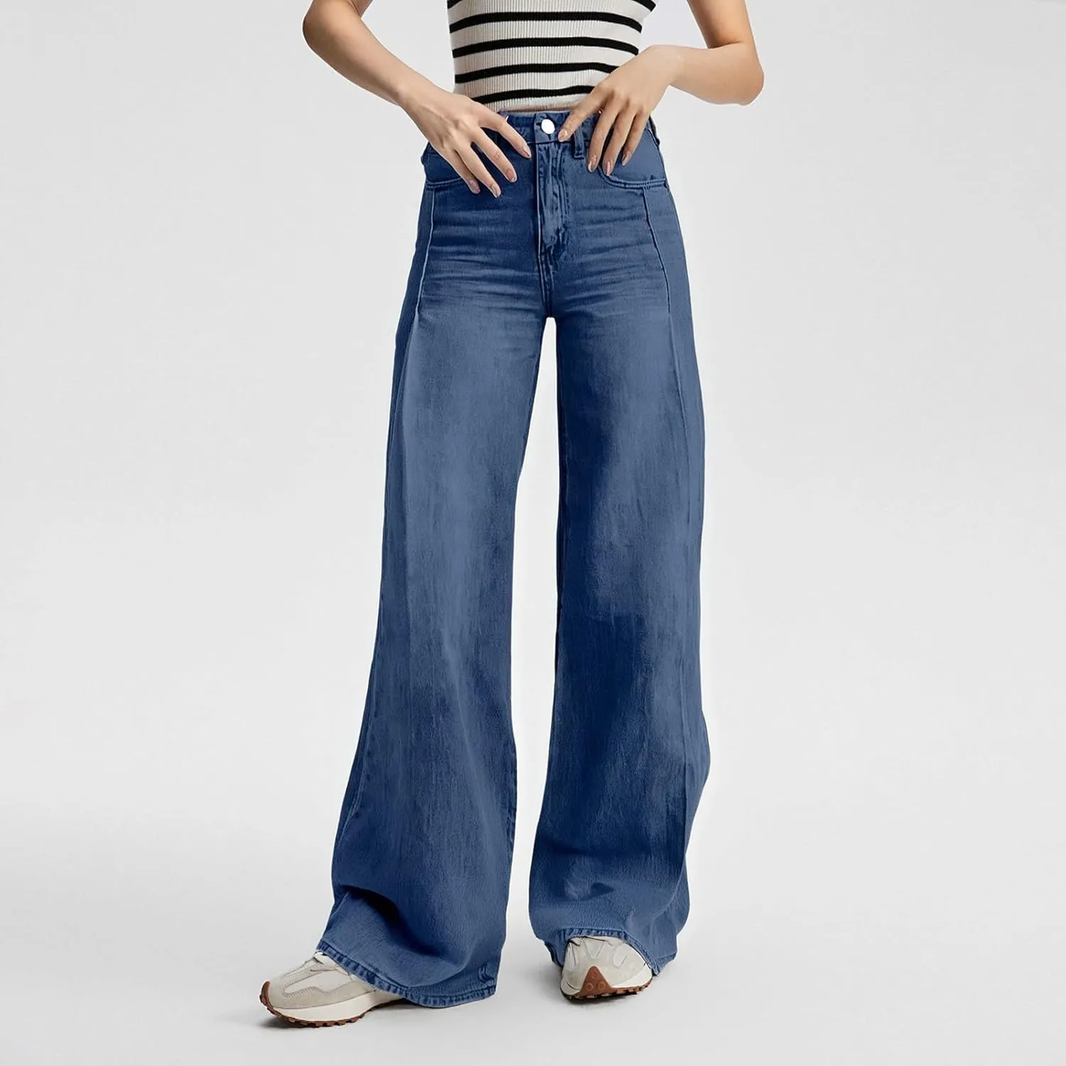 Wide Leg Jeans for Women 2025 Summer High Waisted Strechy Trendy Baggy Bootcut Y2K Street Denim Pants Plus Size