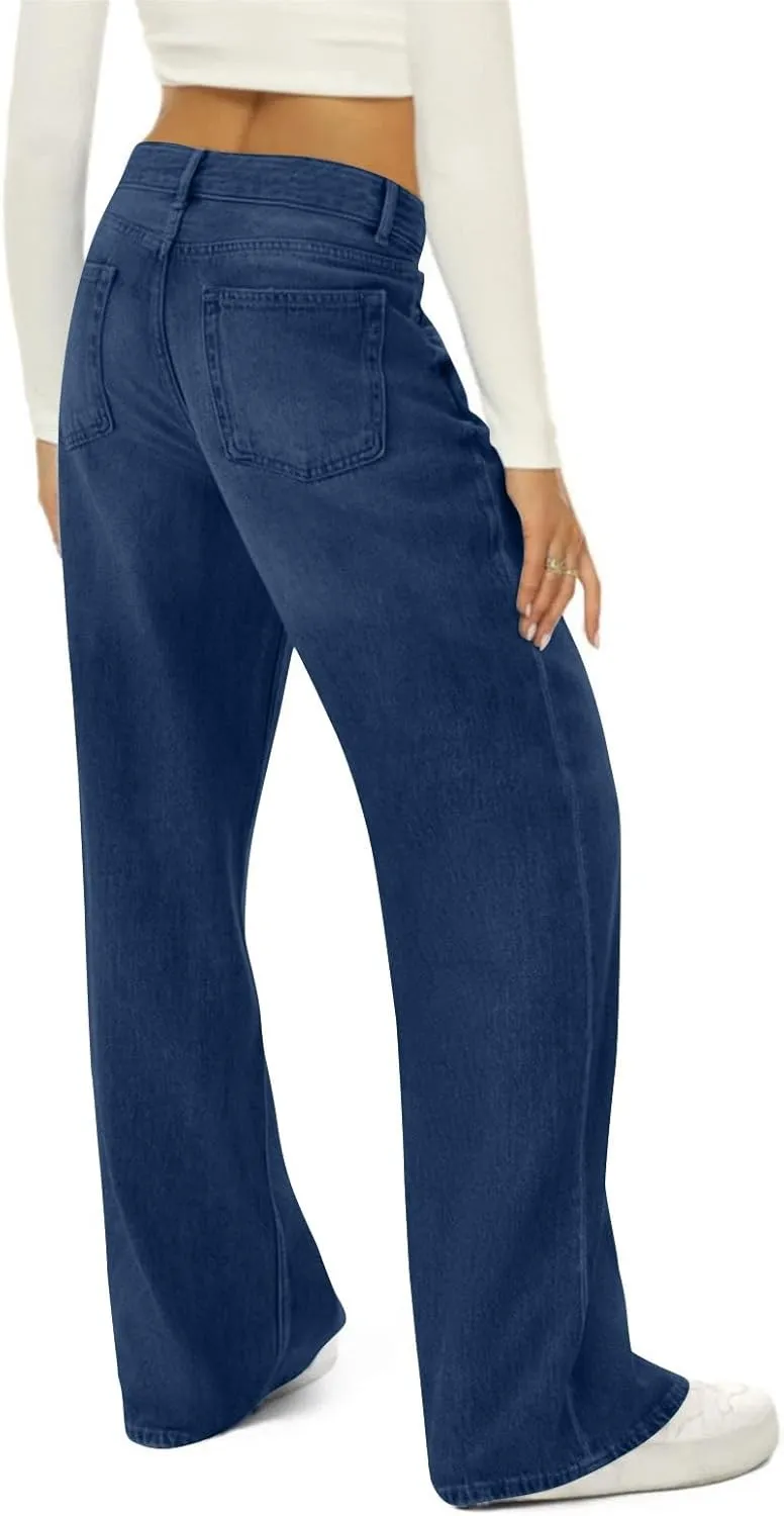 Wide Leg Jeans for Women 2025 Summer High Waisted Strechy Trendy Baggy Bootcut Y2K Street Denim Pants Plus Size