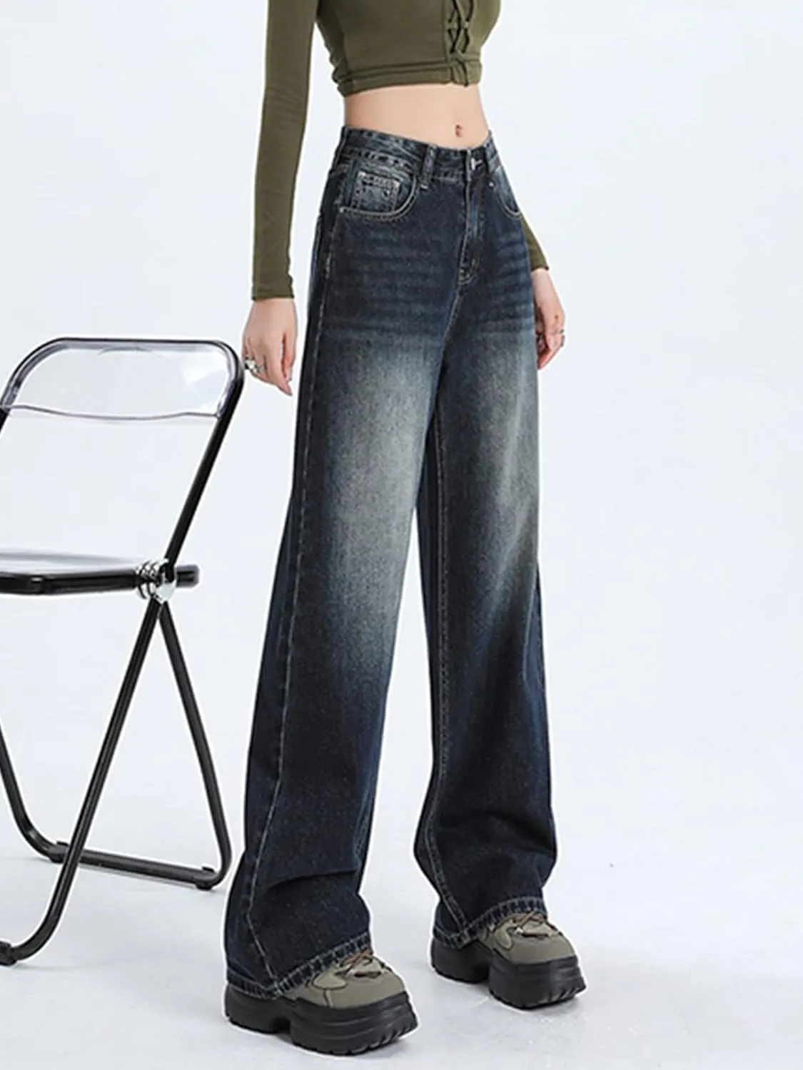 Wide Leg Jeans for Women High Waist Straight Leg Denim Pants Baggy Casual Loose Boyfriends Trousers Y2K