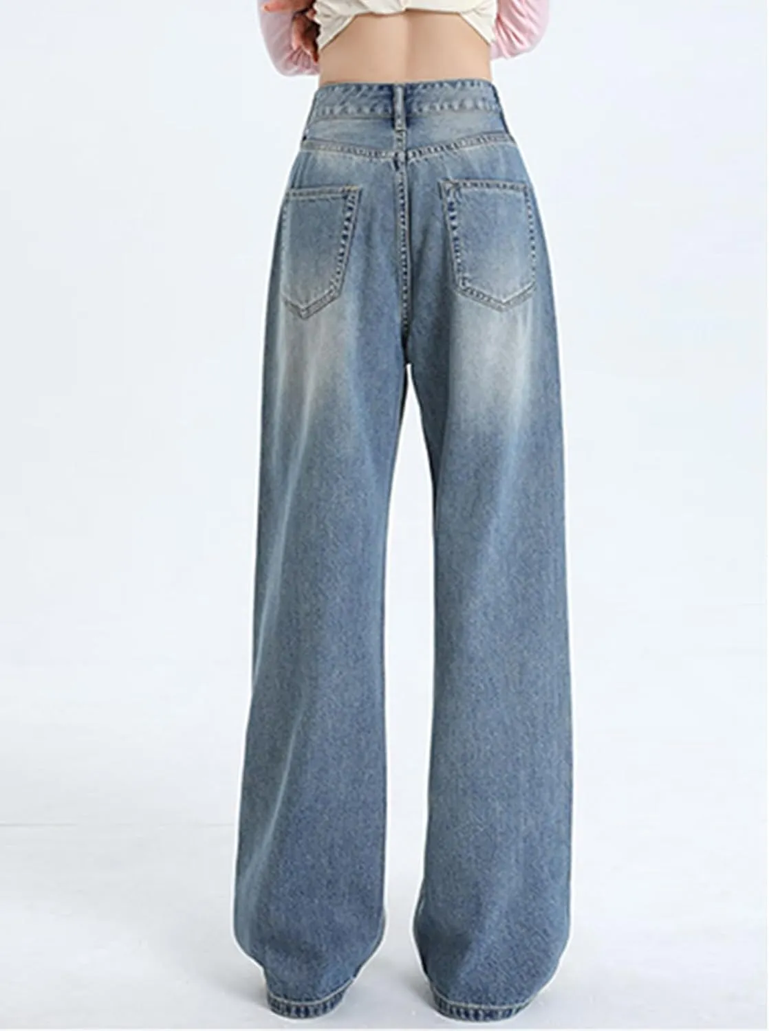 Wide Leg Jeans for Women High Waist Straight Leg Denim Pants Baggy Casual Loose Boyfriends Trousers Y2K